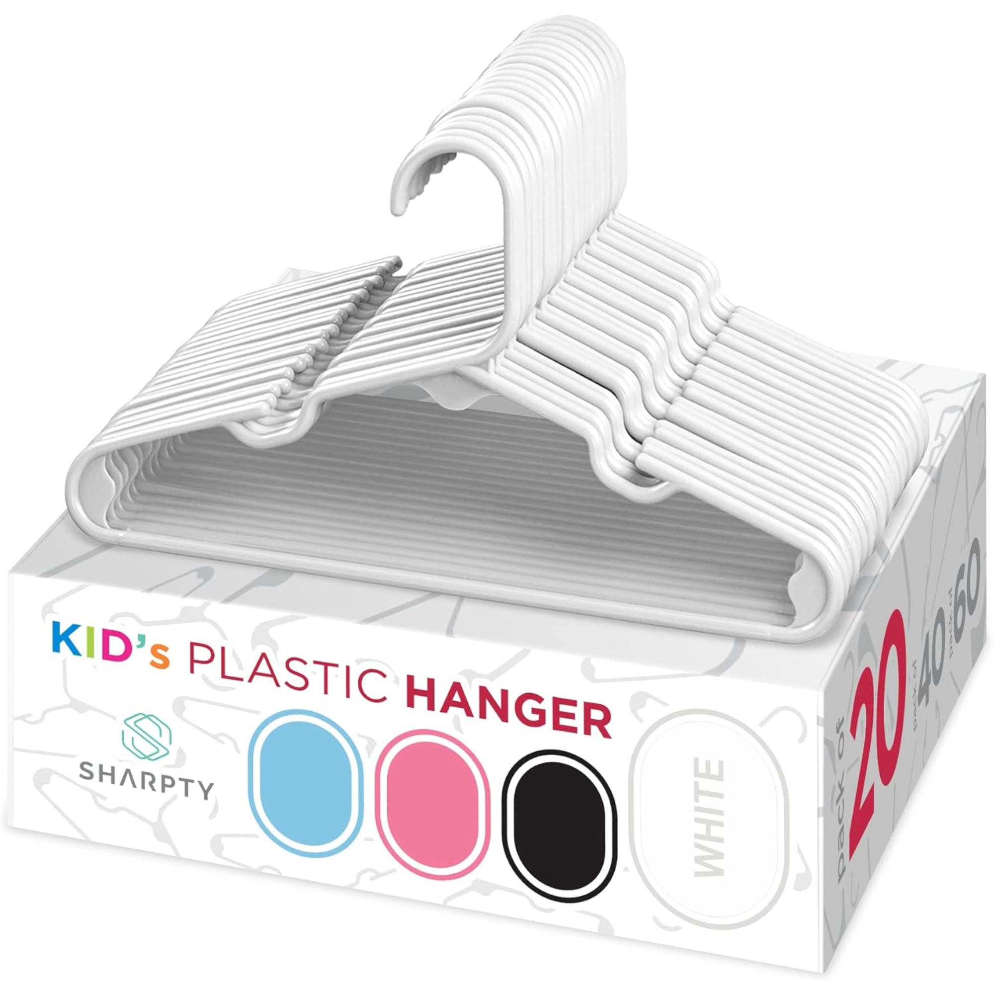 White plastic hangers