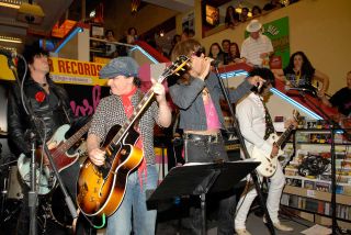 The New York Dolls perform at Tower Records in New York, 2006