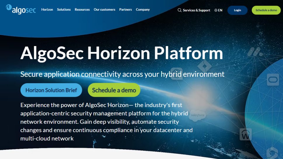 Website screenshot of AlgoSec (August, 2025)