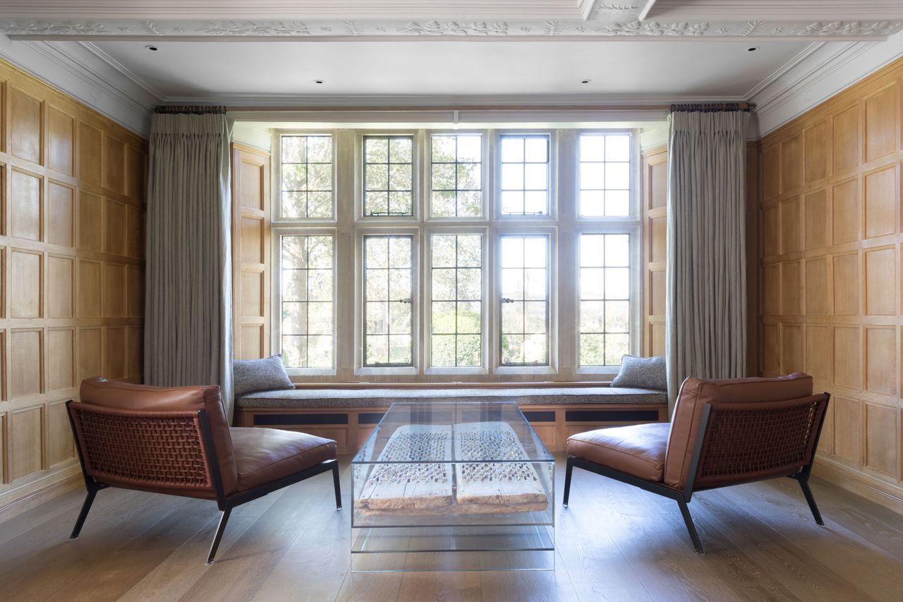Wooden squares walls with window seat