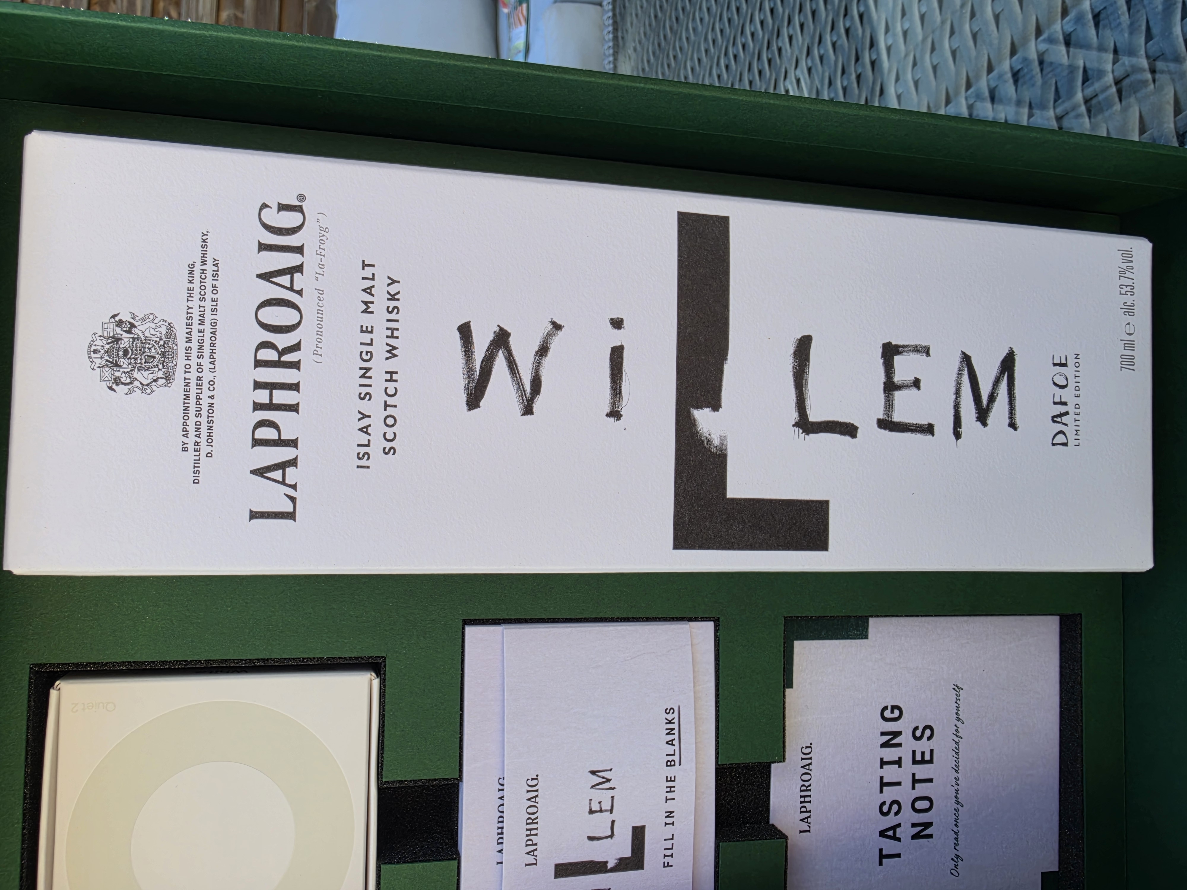 A limited edition bottle of whisky. 