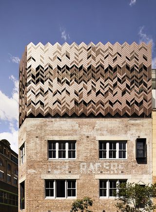 The exterior of the Paramount House Hotel, Sydney, Australia