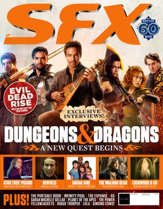 Six of the cast of Dungeons & Dragons: Honor Among Thieves on the cover of SFX 364.