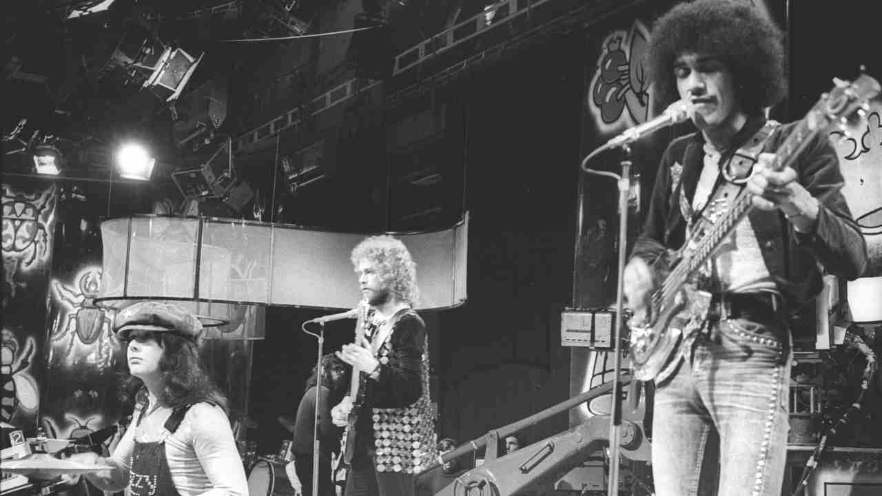 Thin Lizzy performing onstage in 1973