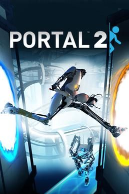 A robot leaps into a portal