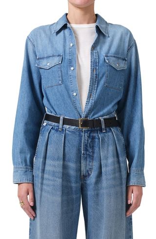 Baby Shay Denim Button-Up Shirt