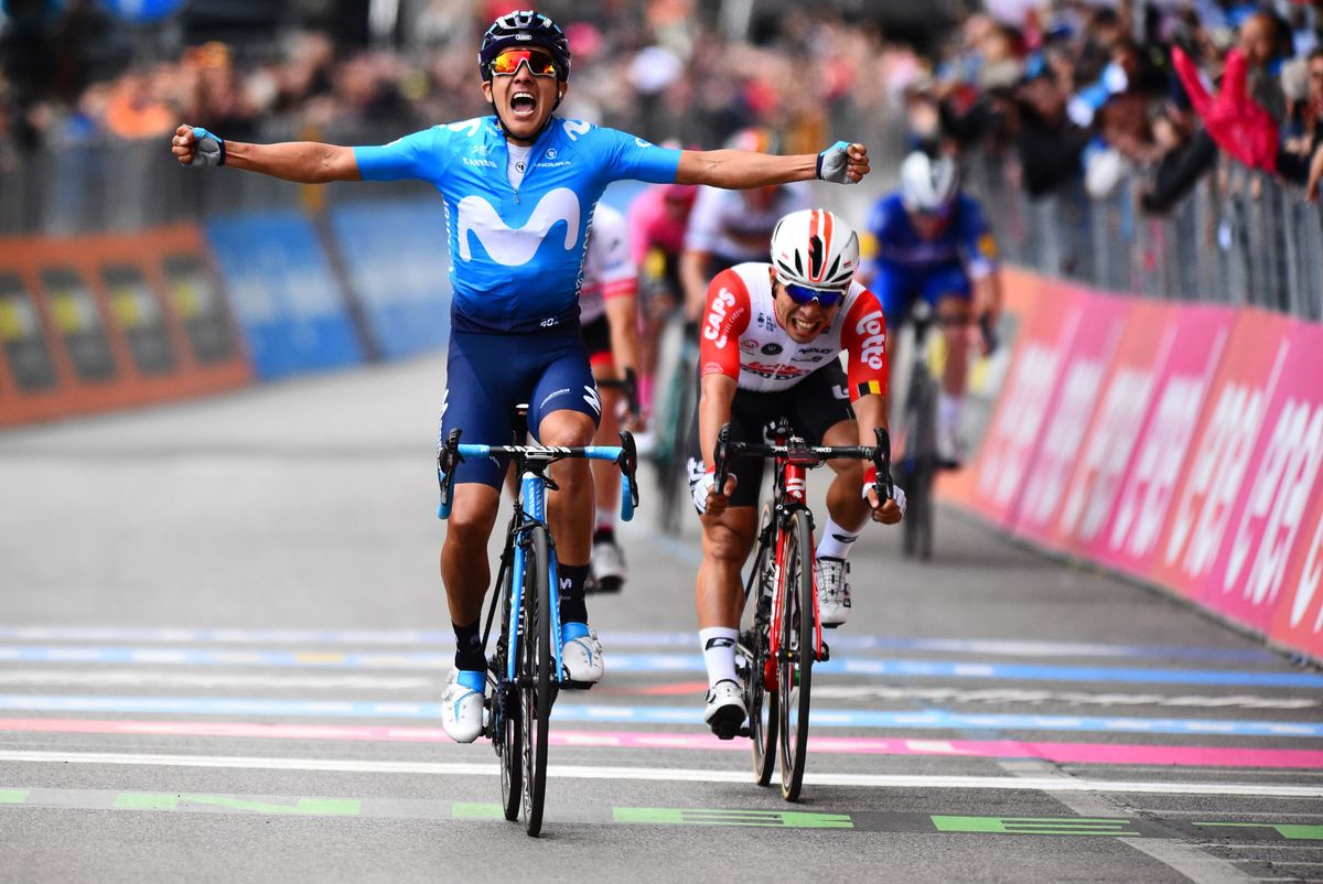 Richard Carapaz (Movistar) wins stage 4 of the Giro d'Italia