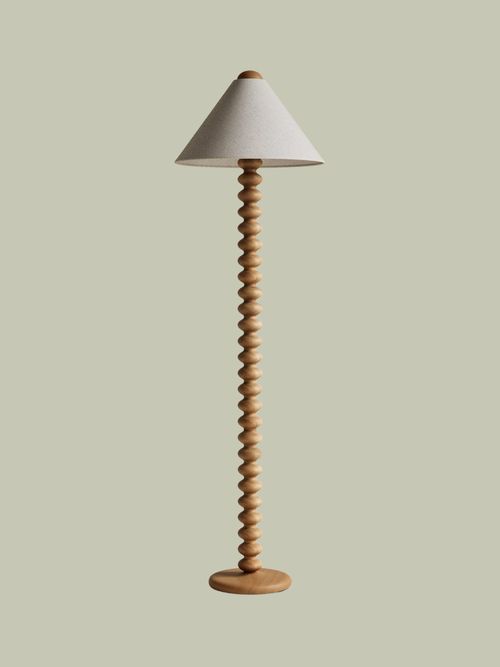 Evelyn Wooden Bobbin Floor Lamp