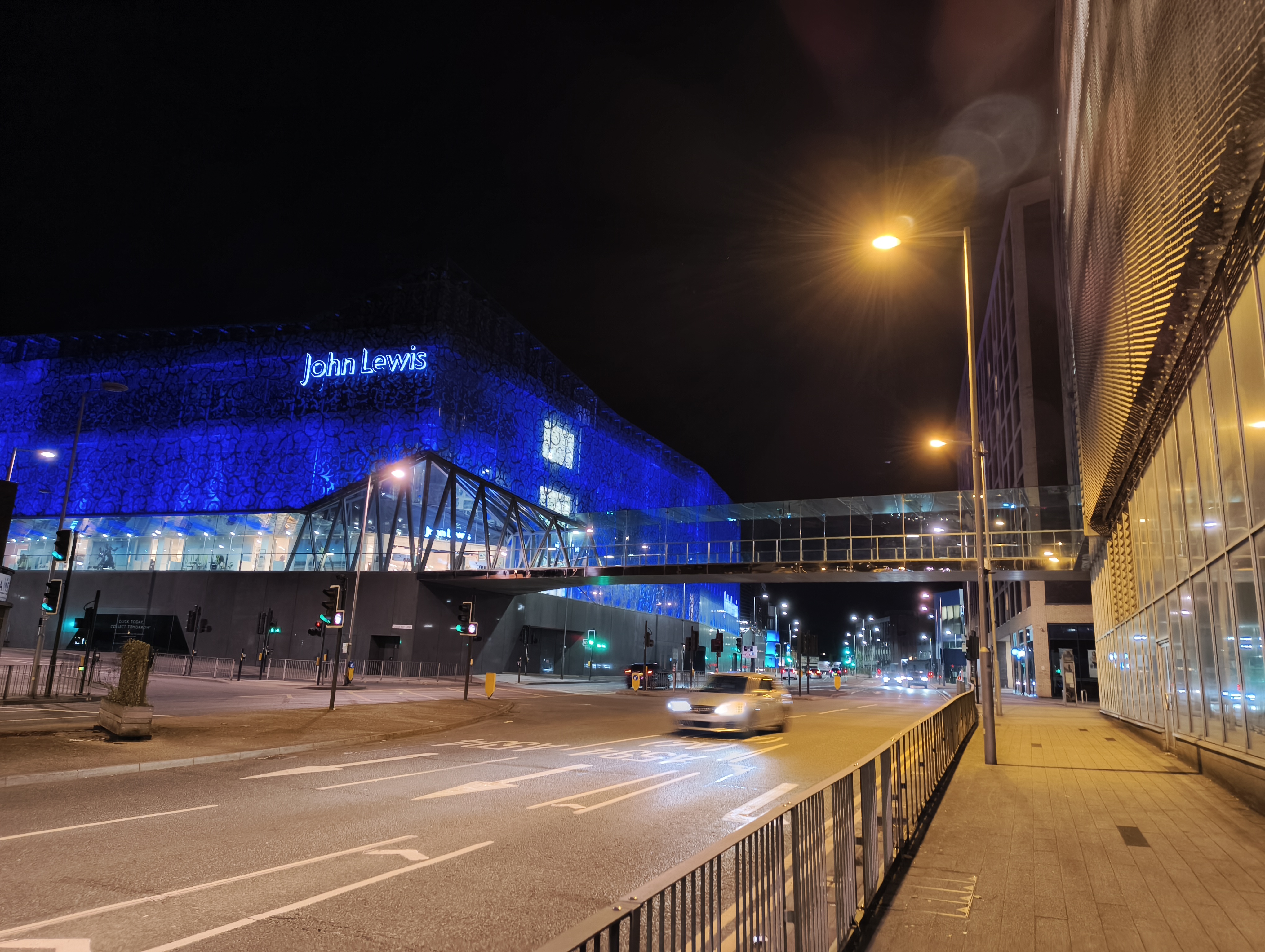 Shopping street in the UK let up at night