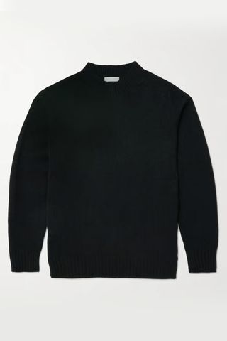 An image of a black Margaret Howell sweater with midi neck