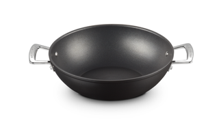 Le Creuset double handle non-stick wok in black