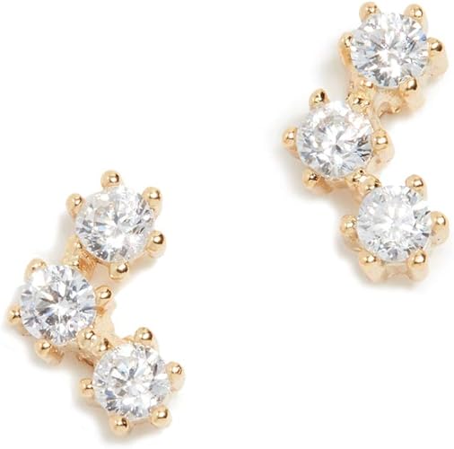 SHASHI, Unknown Women&#039;s Trinity Stud Earrings, Gold/clear, One Size