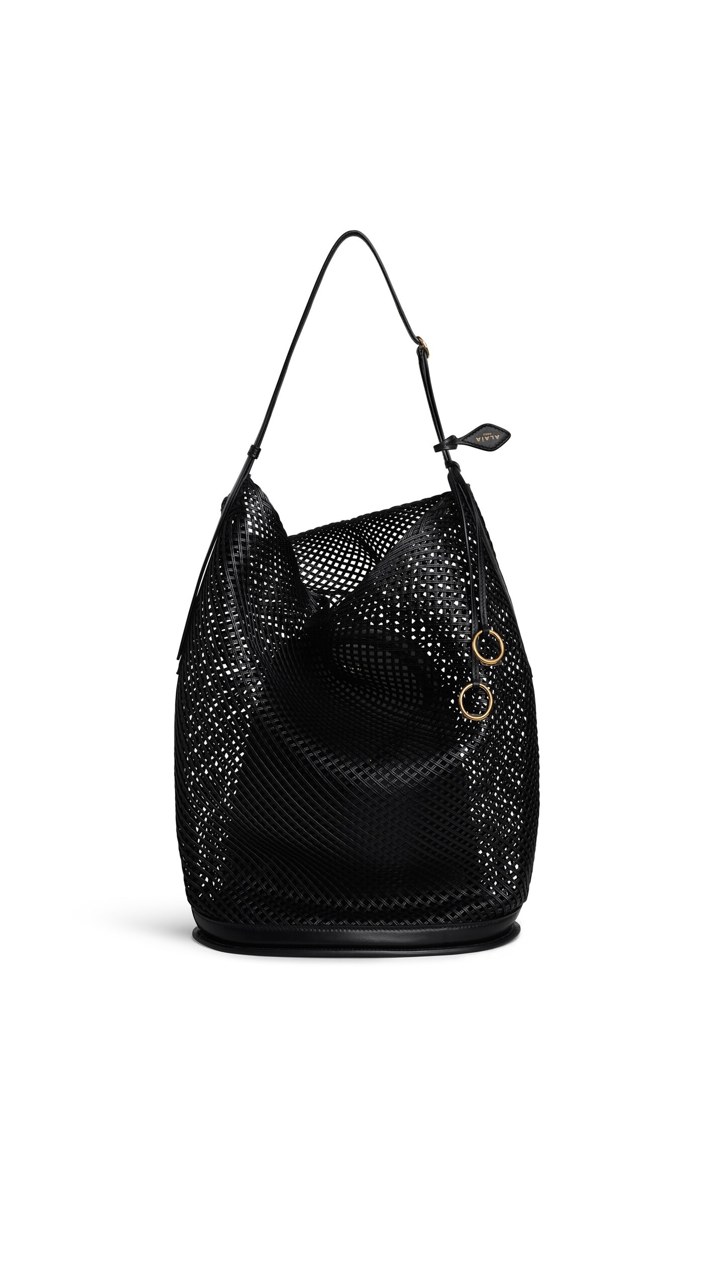 Hip Large Bucket Bag in Leather Net-Accessories_os