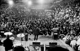 The Beatles onstage in Germany