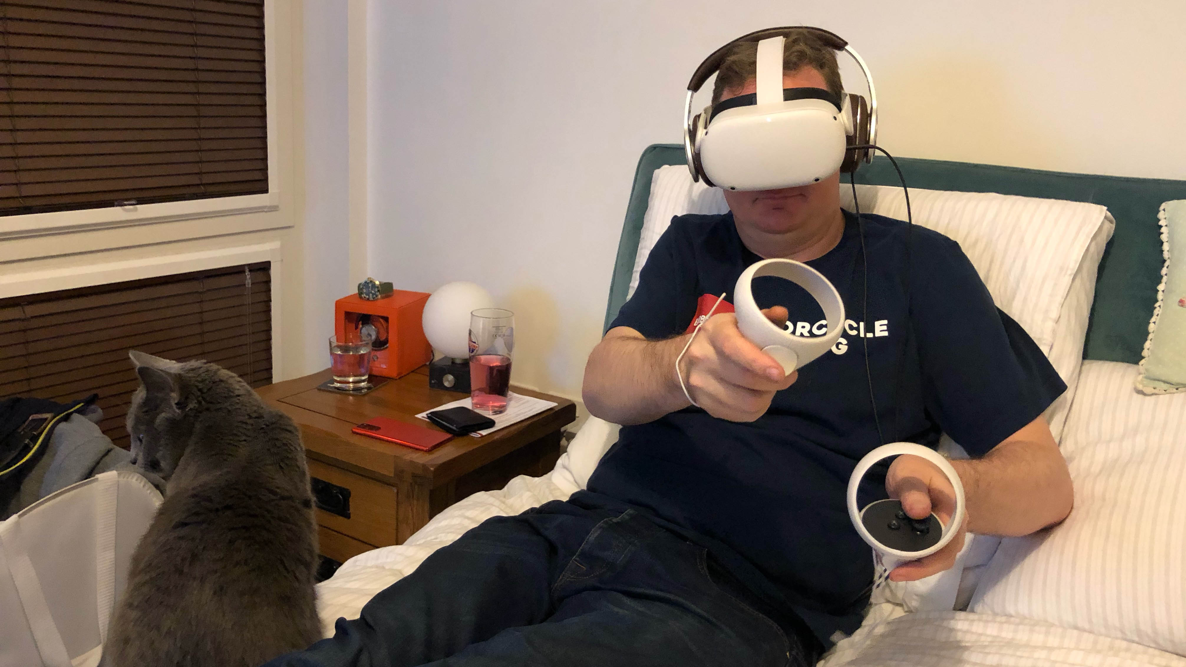 a man playing on the Oculus Quest 2