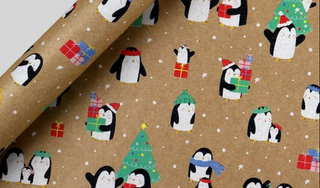 Penguin pals Kraft Christmas wrapping paper
