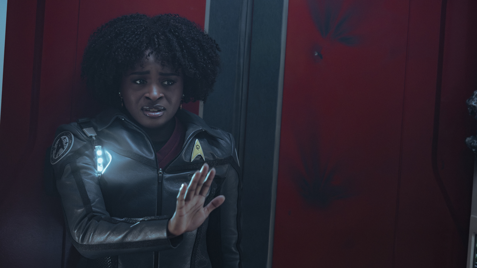 Celia Rose Gooding como Uhura na 4ª temporada, episódio 2, de Star Trek: Strange New Worlds