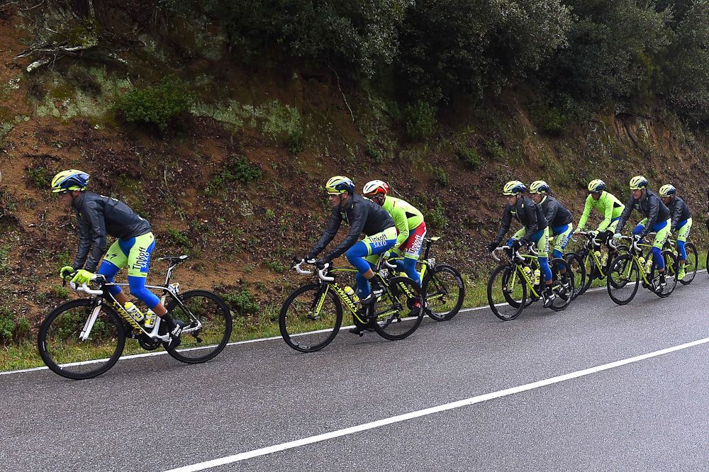 Tinkoff-Saxo take a turn on the front.