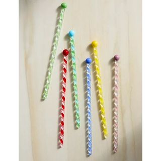 Colorful Twist Drink Stirrers, Set of 6