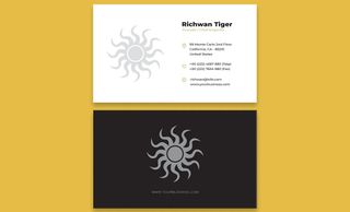 Business card templates featuring sun design