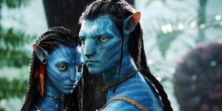 Zoe Saldana and Sam Worthington as blue people