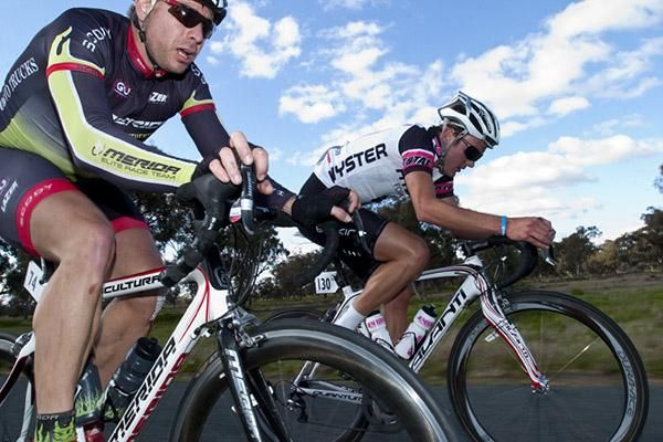 Breakaway duo Timothy Dalgliesh (Merida Australian Road Team) and James Williamson (Hyster-Total Rush) made the winning move near a sprint point at Bunnaloo.