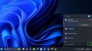 Windows 11 24H2 Wi-fi refresh button in action