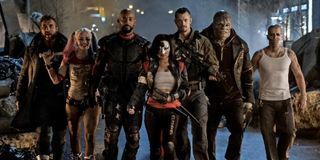 Suicide Squad 2016 movie main cast waling among buliding wreckage