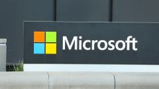 The logo of Microsoft on building in Munich.