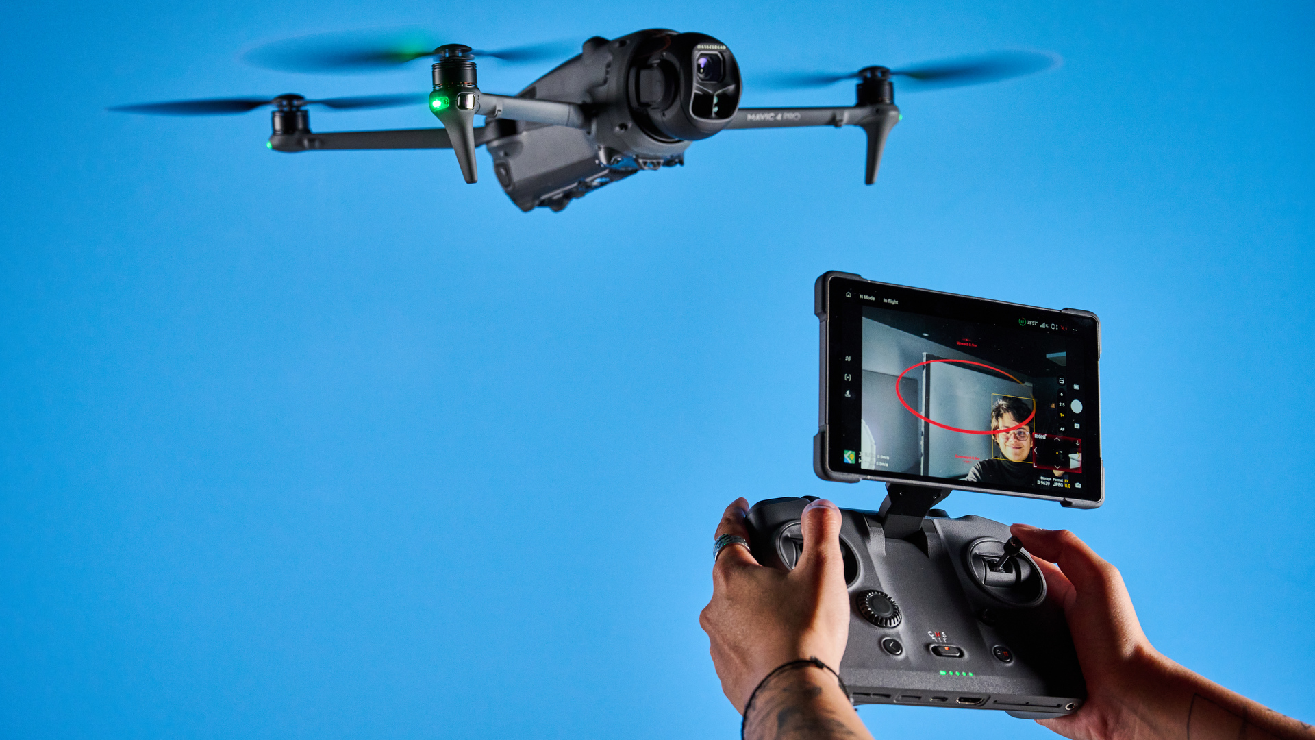 A dark grey DJI Mavic 4 Pro drone