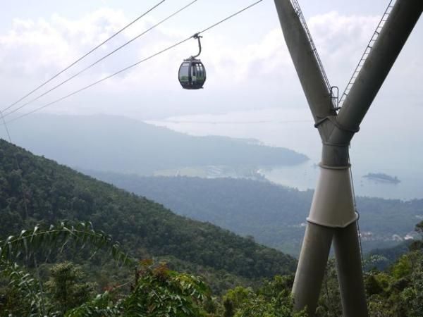 Gondola riding up to the Sky Bridge