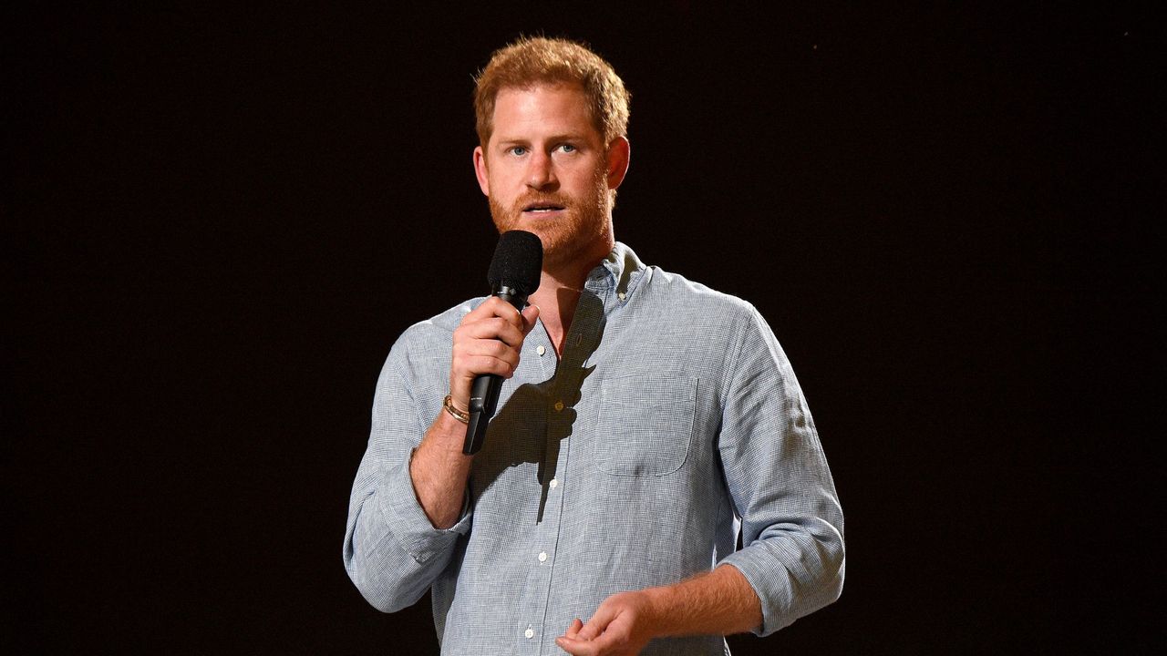 inglewood, california in this image released on may 2, prince harry, duke of sussex speaks onstage during global citizen vax live the concert to reunite the world at sofi stadium in inglewood, california global citizen vax live the concert to reunite the world will be broadcast on may 8, 2021 photo by kevin mazurgetty images for global citizen vax live