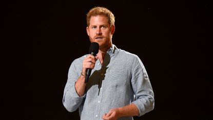 inglewood, california in this image released on may 2, prince harry, duke of sussex speaks onstage during global citizen vax live the concert to reunite the world at sofi stadium in inglewood, california global citizen vax live the concert to reunite the world will be broadcast on may 8, 2021 photo by kevin mazurgetty images for global citizen vax live