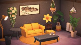 Mustard interior trend recreated in Animal Crossing