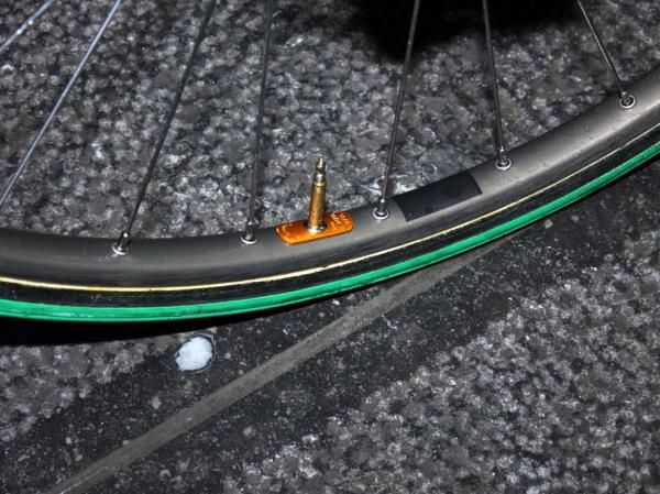 Like many teams, Lampre-Farnese Vini wheels were built using Ambrosio Nemesis tubular rims.