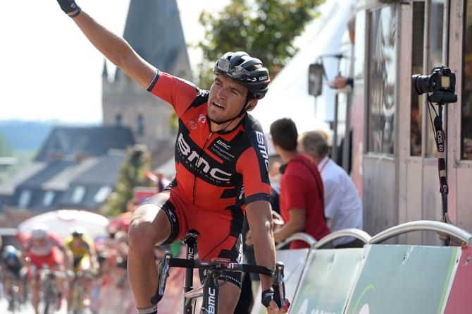 Greg Van Avermaet (BMC) salutes after winning Eneco Tour stage 5