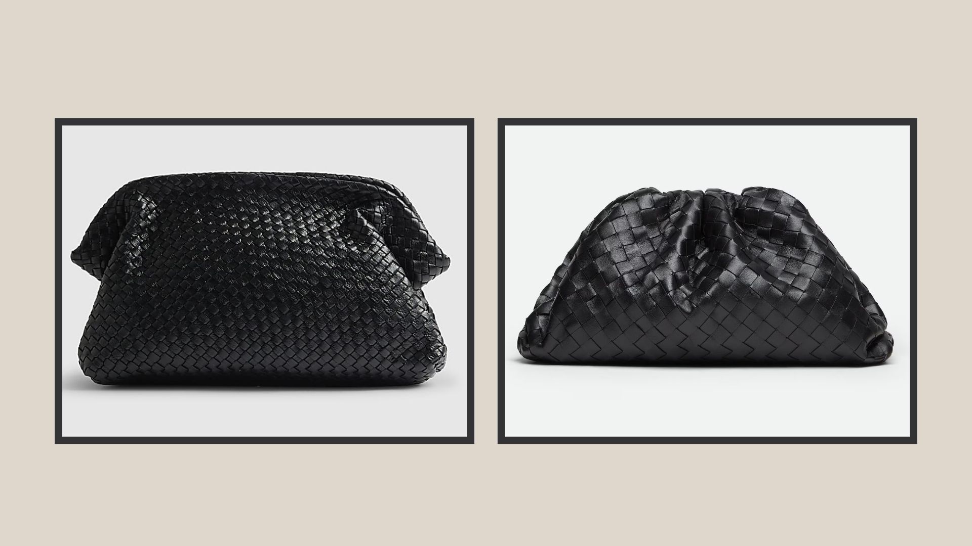 River Island high street lookalike for Bottega Veneta pouch clutch bag