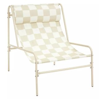 Habitat Teka Metal Garden Chair - Cream & White