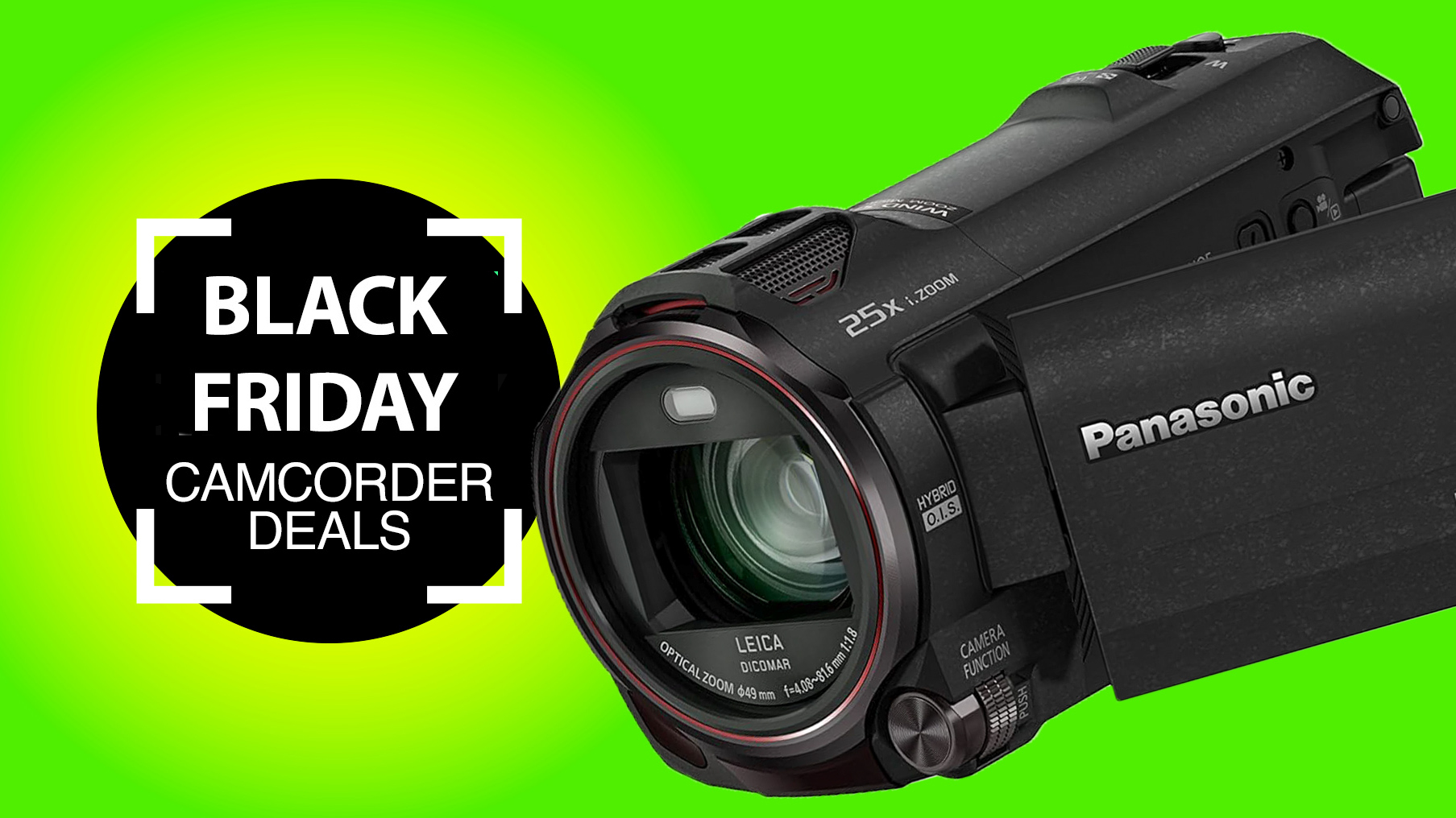 Panasonic camcorder with Black Friday camcorder deals flash