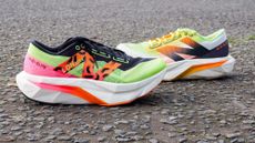New Balance FuelCell SC Elite v4 London edition running shoes on a track