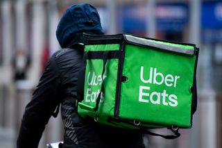 Uber Eats courier on a bicycle