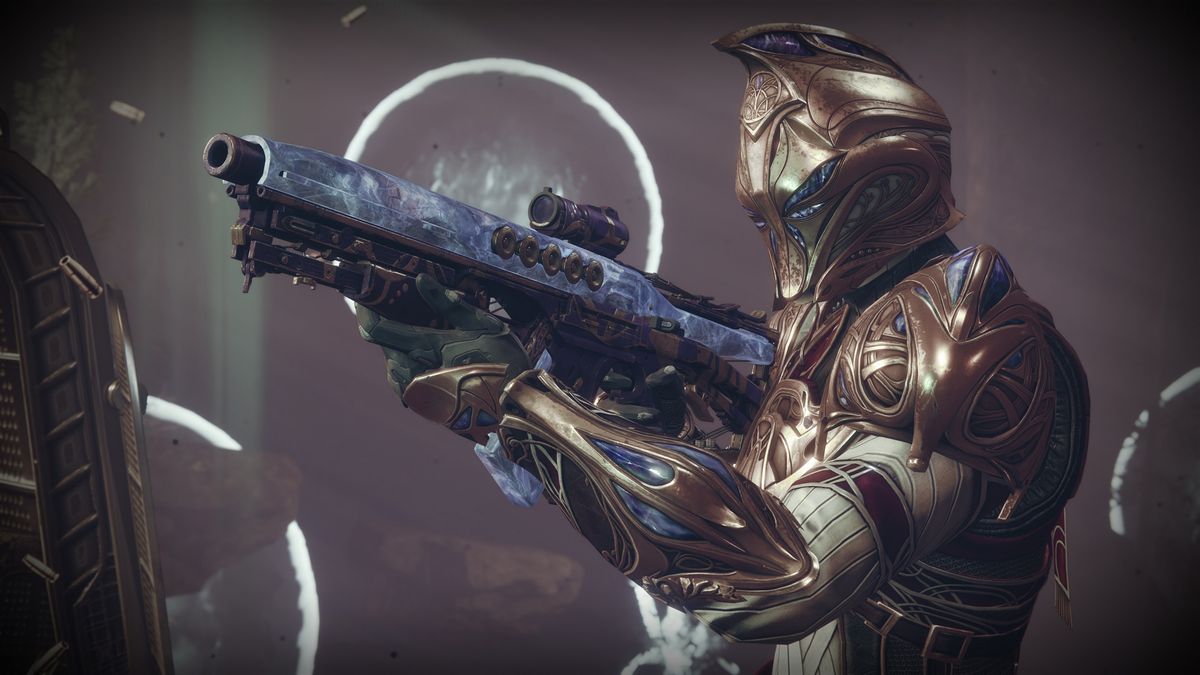 Destiny 2 Season of Defiance Titan hold Perpetualis auto rifle in battleground mission