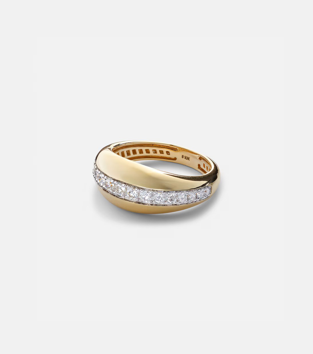 Stone and Strand, Pistachio 10kt Gold Ring With Diamonds