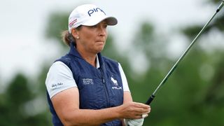 Angela Stanford takes a shot at the Mizuho Americas Open