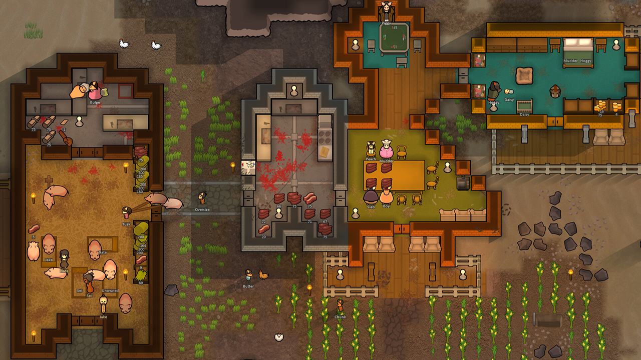 Still from the video game RimWorld.