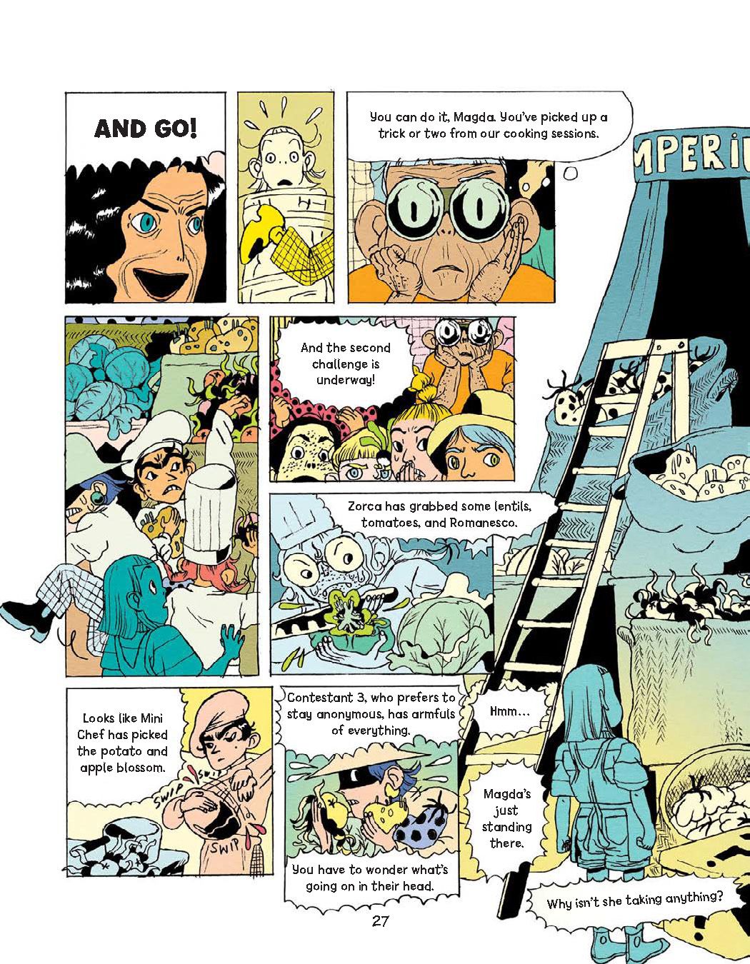 A selection of interior pages from Magda, Intergalactic Chef: The Big Tournament &ndash; Book 1.