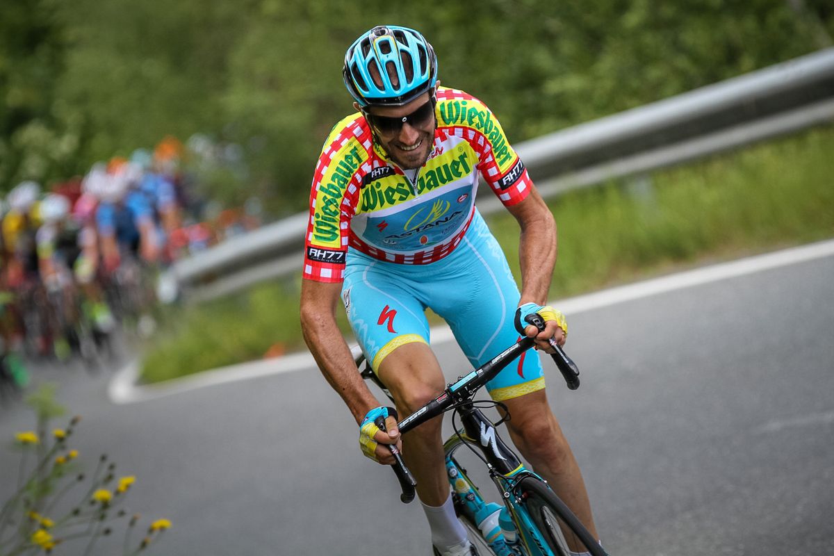 Astana's Alessandro Vanotti attacks