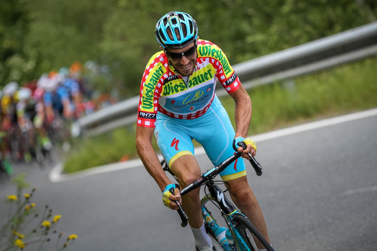 Astana's Alessandro Vanotti attacks