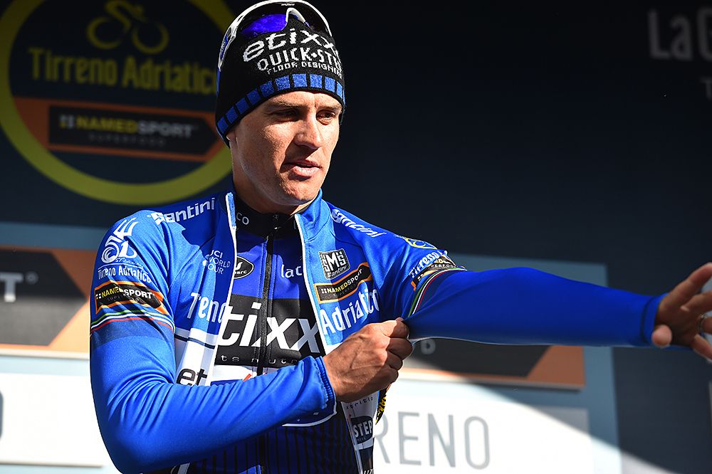 Zdenek &Scaron;tybar (Cze) Etixx - Quick-Step puts on the blue leader's jersey for another day