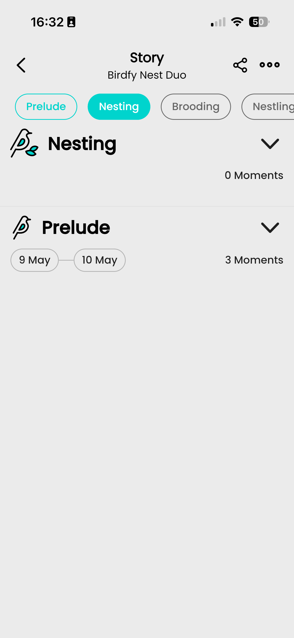 Screenshots from the Birdfy App